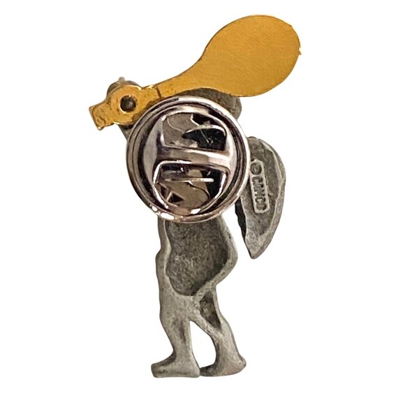 Camco Pewter Guardian Angel with Gold Tone Tennis Racket Sporty Pin 1.25in - Picture 3 of 6
